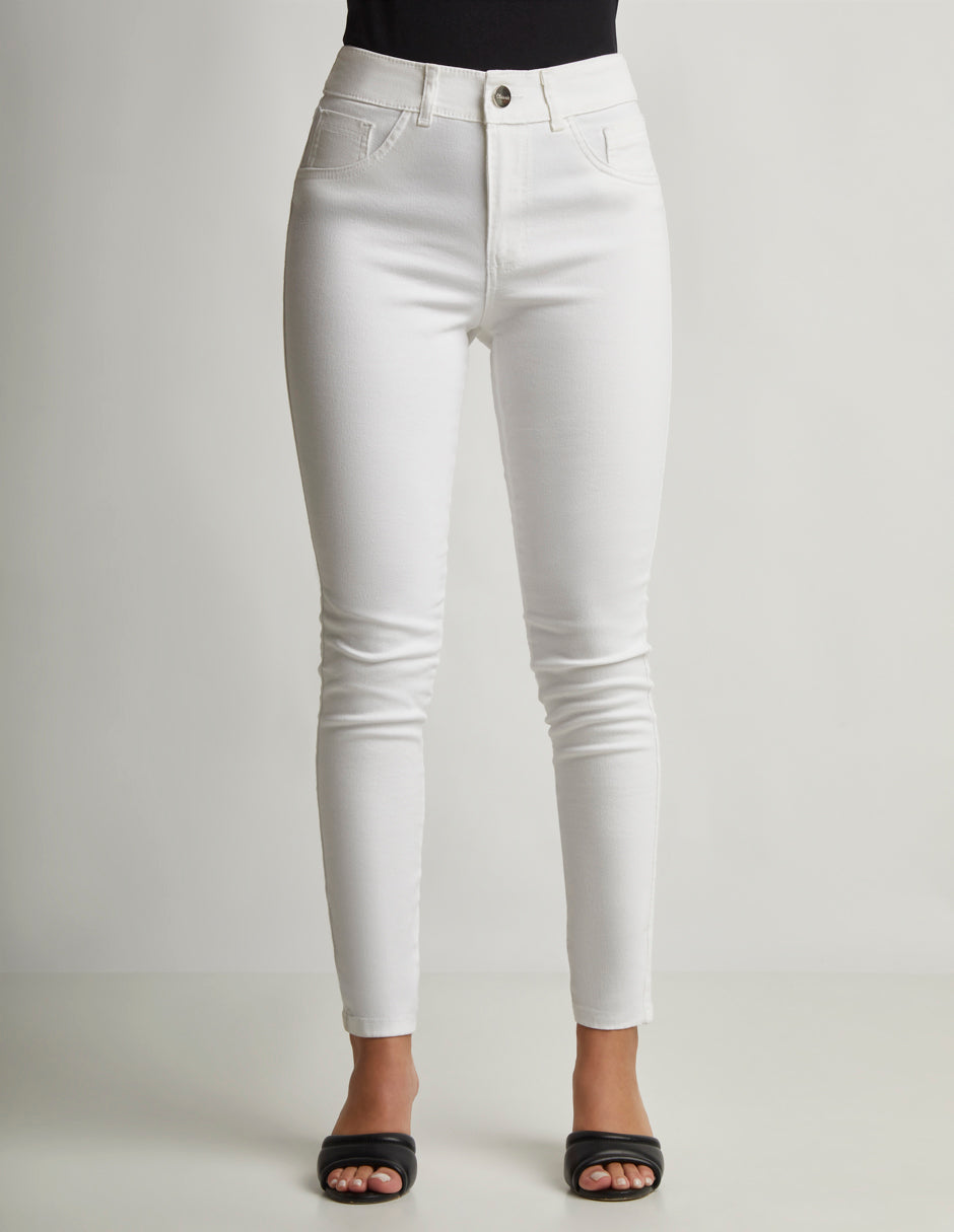 Jeans Blanco Stretch: Mezclilla Premium Devendi, Skinny