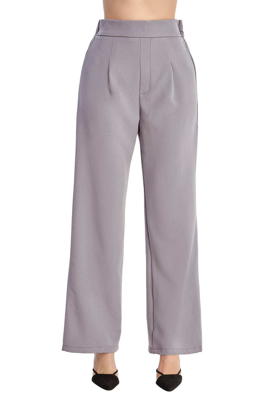 Pantalon Tiro Alto Gris