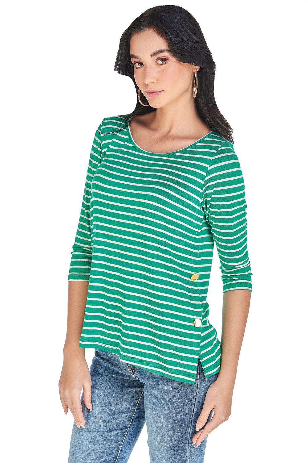 Blusa Verde Y Hueso