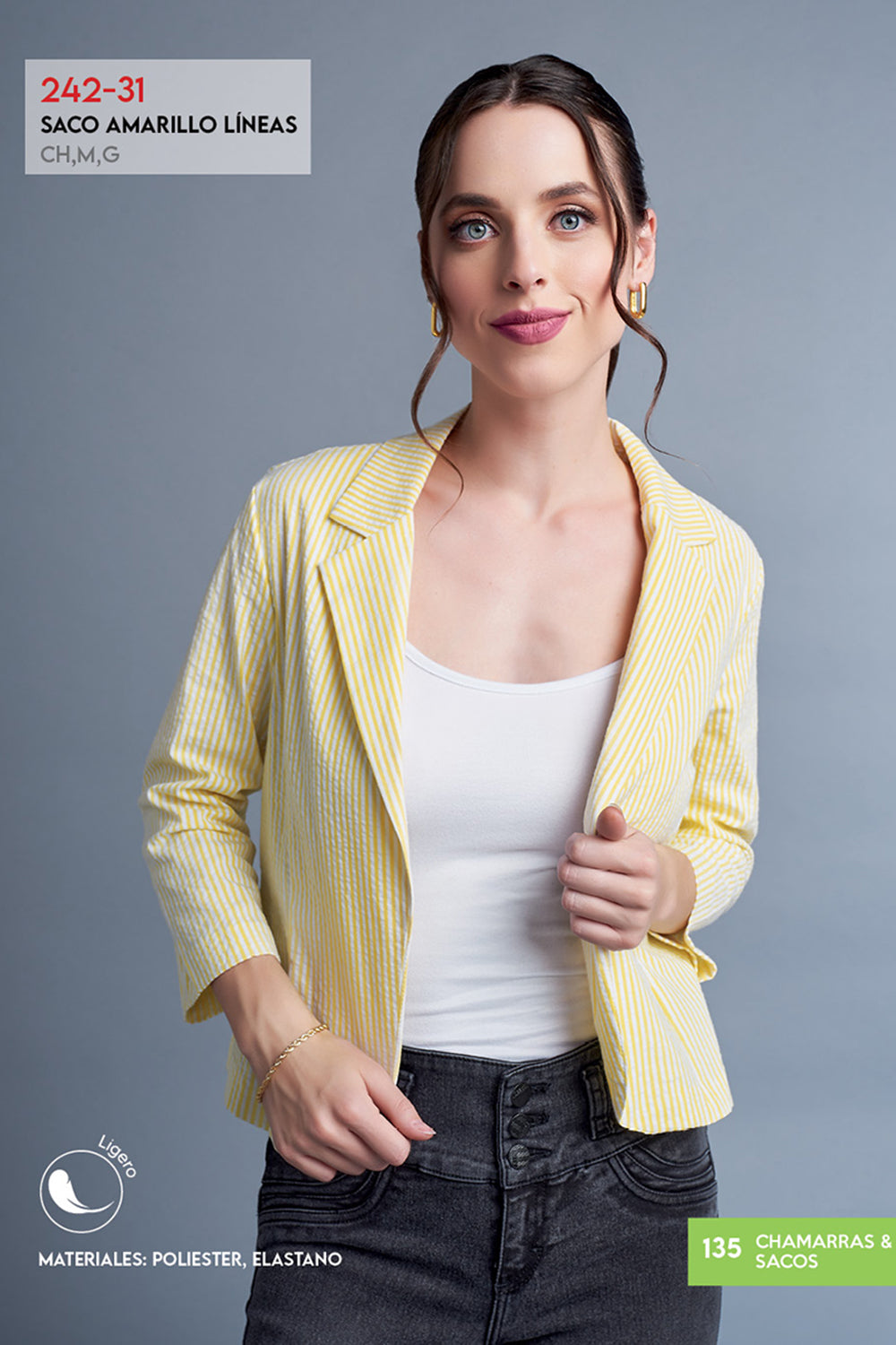 Saco Amarillo con Lineas
