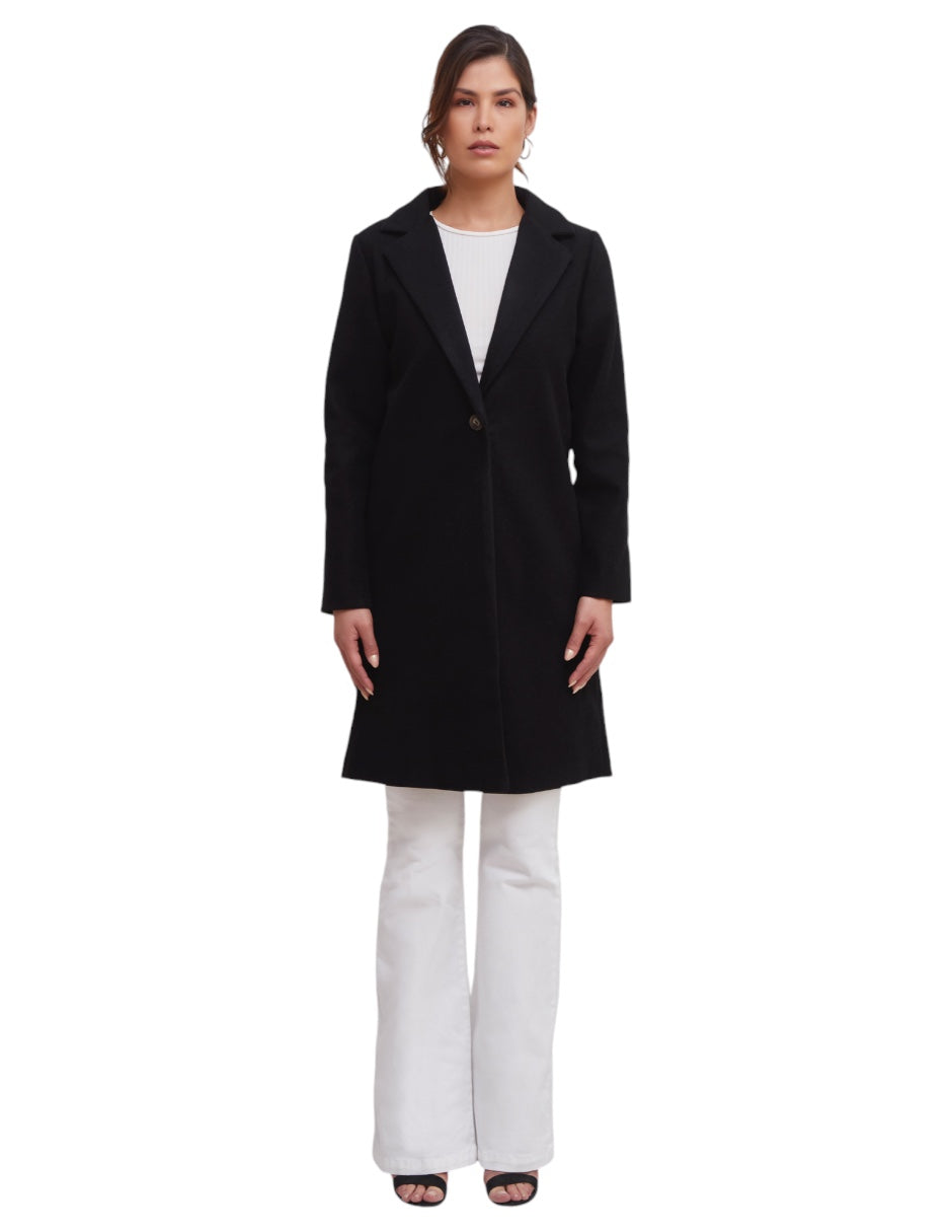 Abrigo Negro Corte Recto Formal