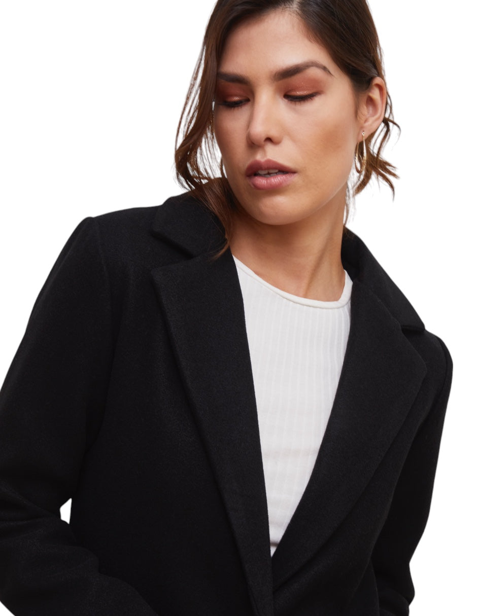 Abrigo Negro Corte Recto Formal