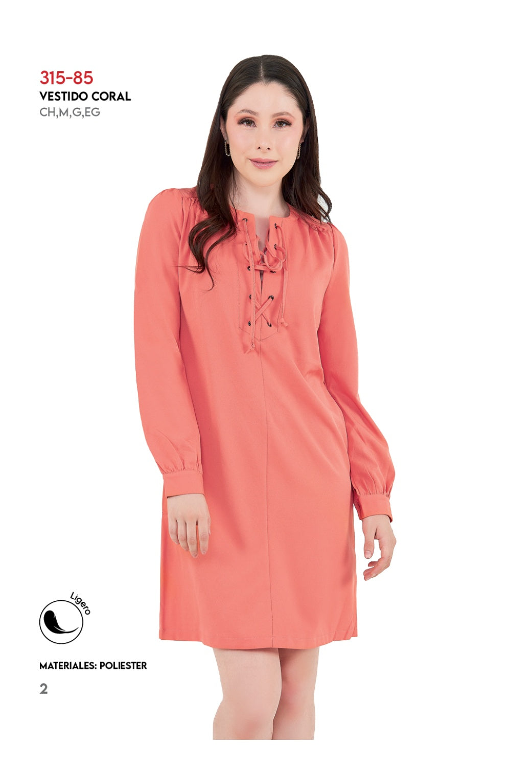 Vestido Devendi Casual Manga Larga
