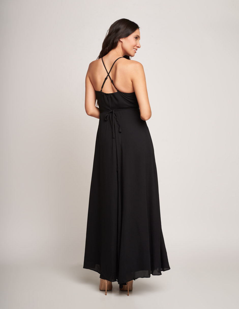 Vestido Negro Largo de Tirantes