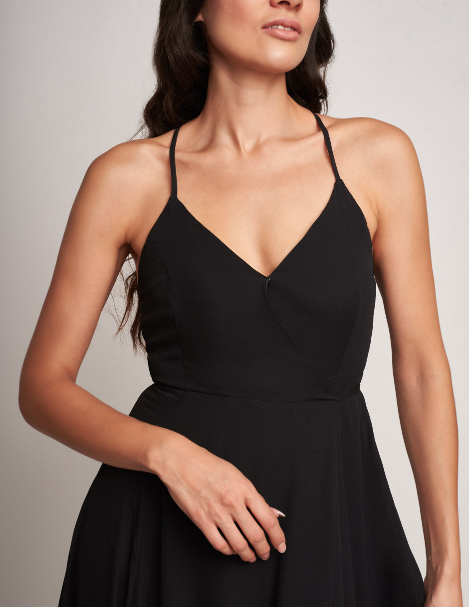 Vestido Negro Largo de Tirantes