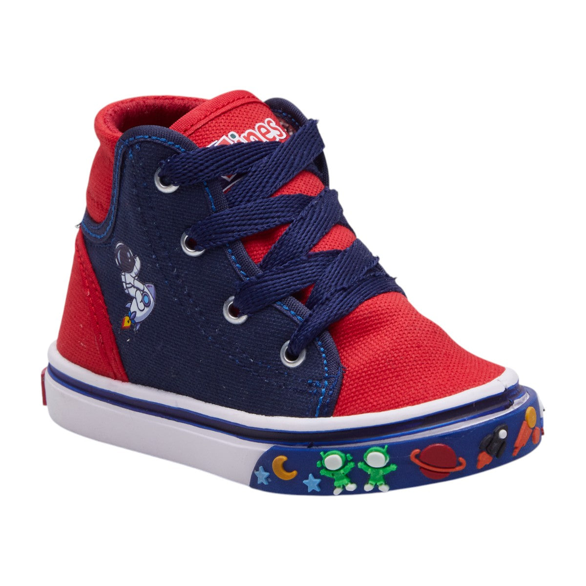 Tenis Niño Casuales Temática Astronauta en Textil Azul y Rojo dv2925