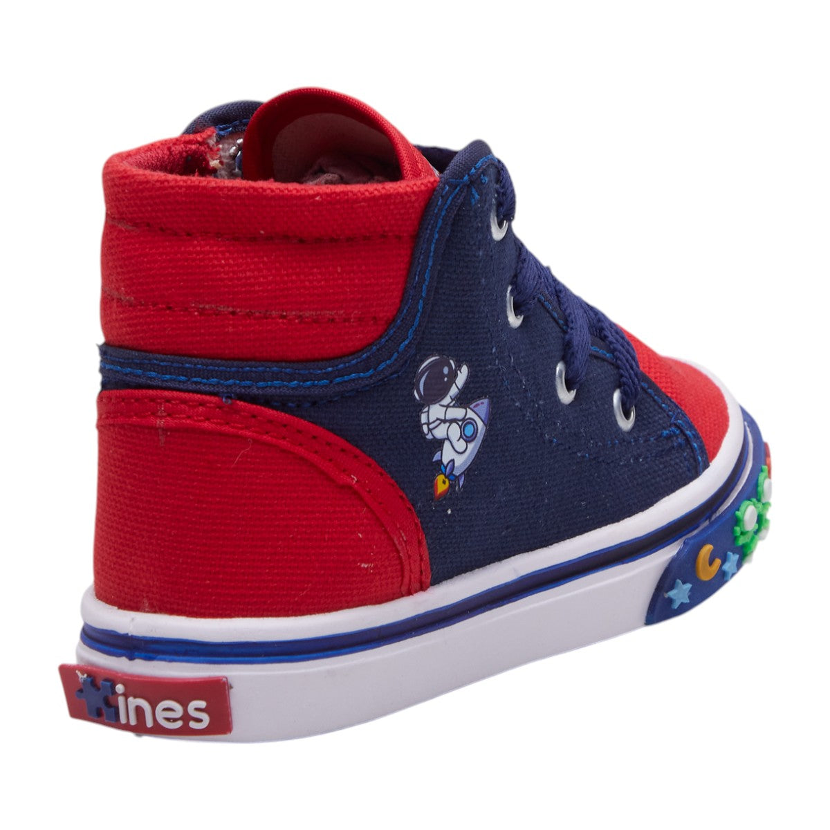 Tenis Niño Casuales Temática Astronauta en Textil Azul y Rojo dv2925