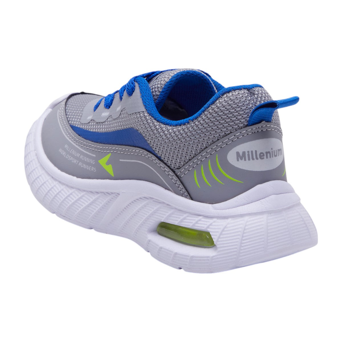 Tenis Deportivos para Niñ0 en Textil Gris con Detalles Azul dv2925