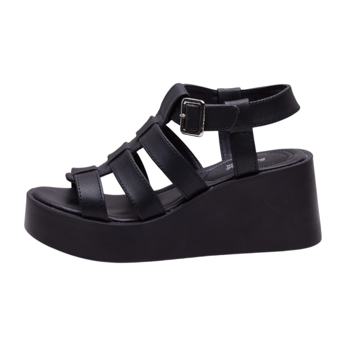 Sandalias de plataforma para dama, altura de 10 cm, material sintético tipo piel dv2925