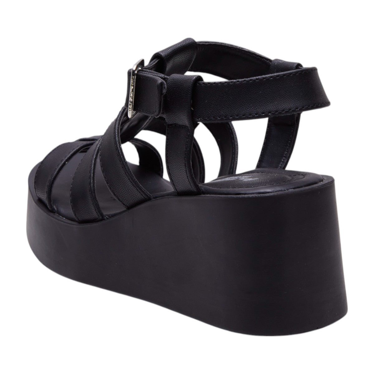 Sandalias de plataforma para dama, altura de 10 cm, material sintético tipo piel dv2925