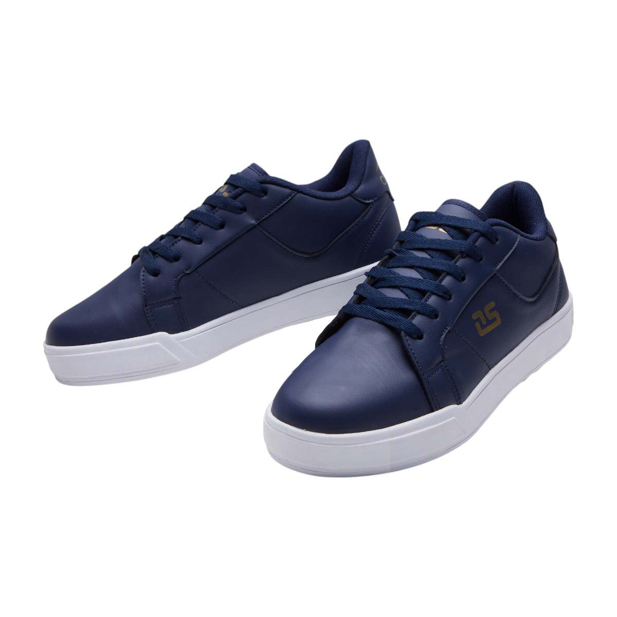 Tenis Casuales Hombre Tipo Piel Agujetas Color Azul Marino dv2925