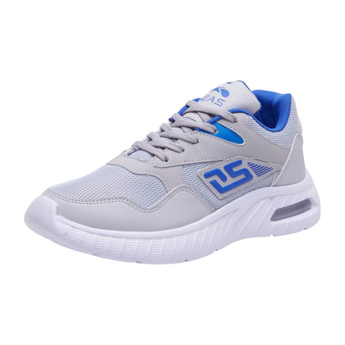 Tenis Deportivos Hombre Textil Gris con Detalles Azul Rey dv2925