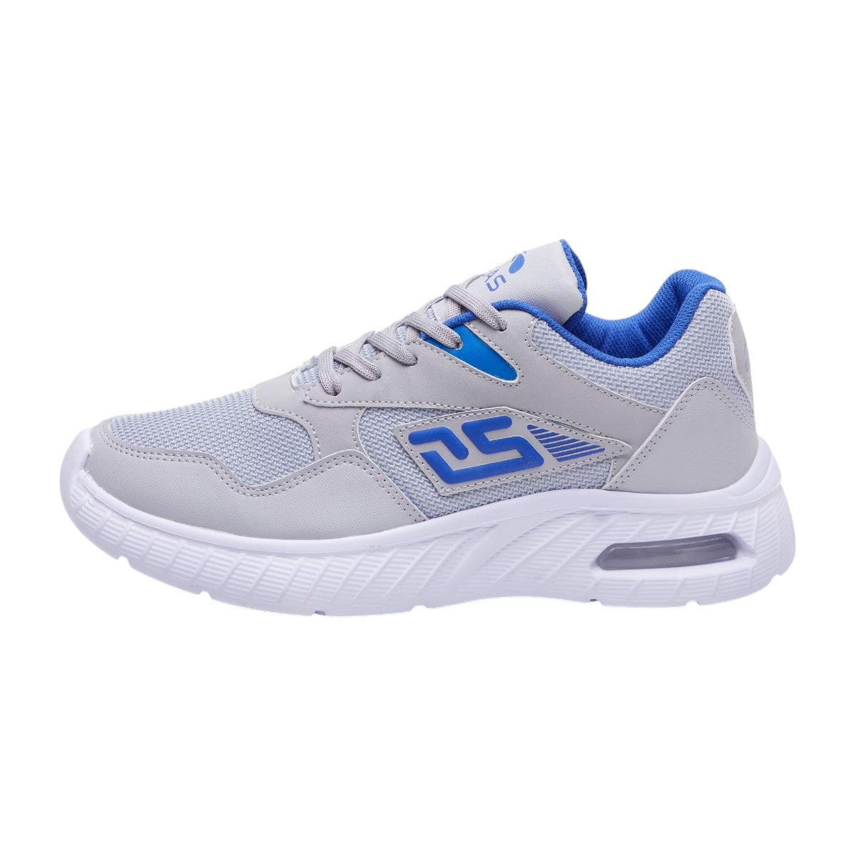 Tenis Deportivos Hombre Textil Gris con Detalles Azul Rey dv2925