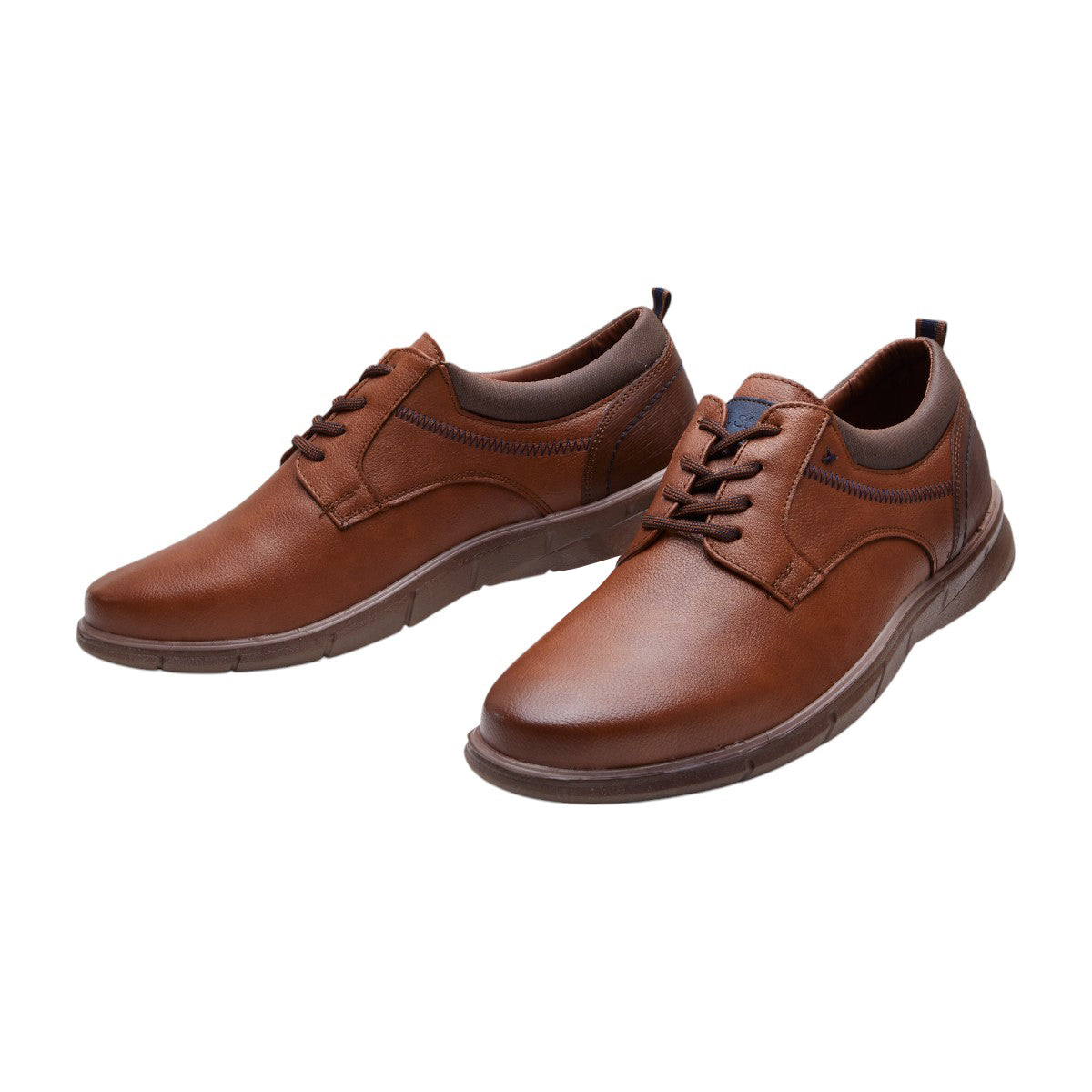 Zapatos formales caballero cortes decorativos tipo piel color café dv2925