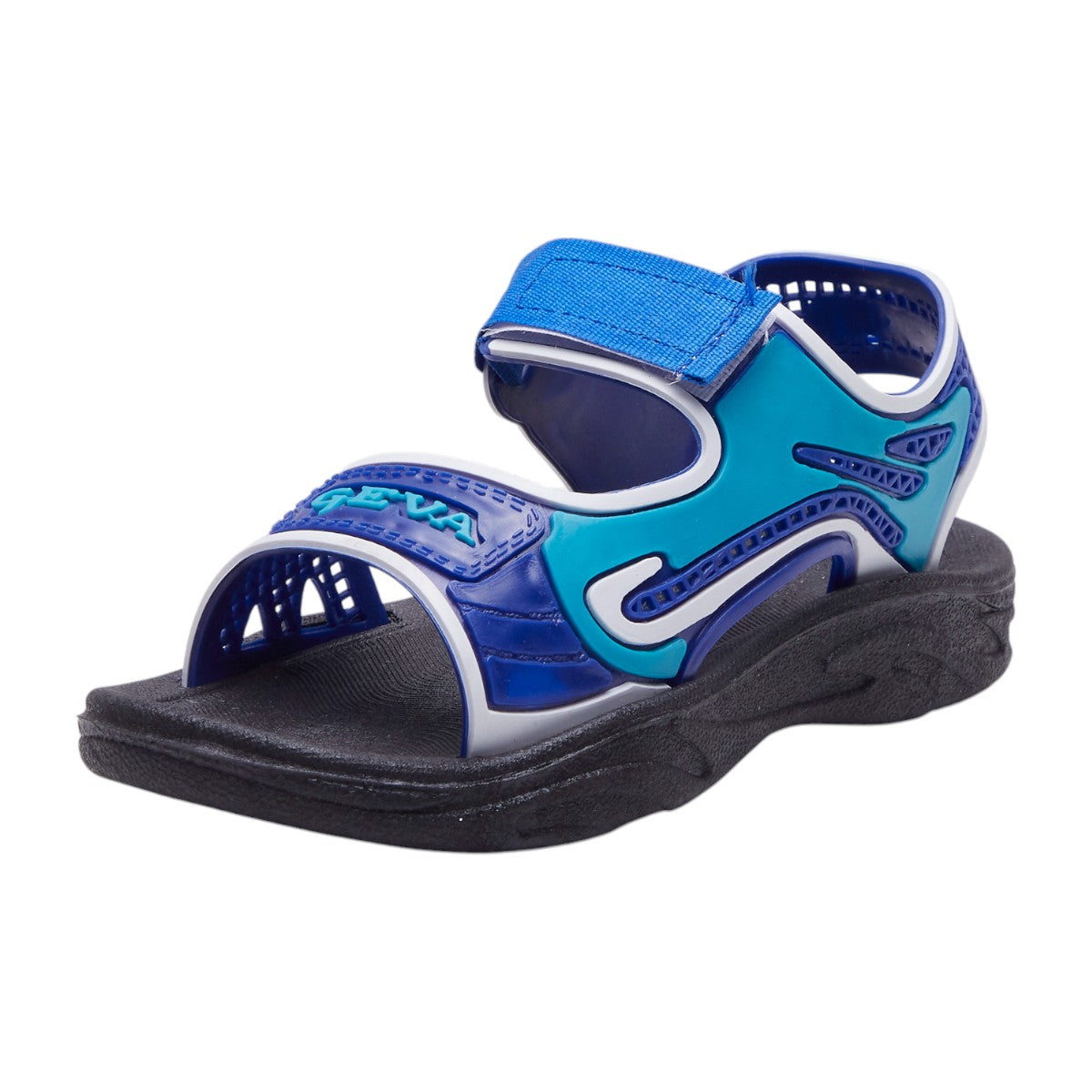 Sandalias deportivas de plástico para niños con soporte en tobillo, correa de ajuste, material confort Azul dv2925