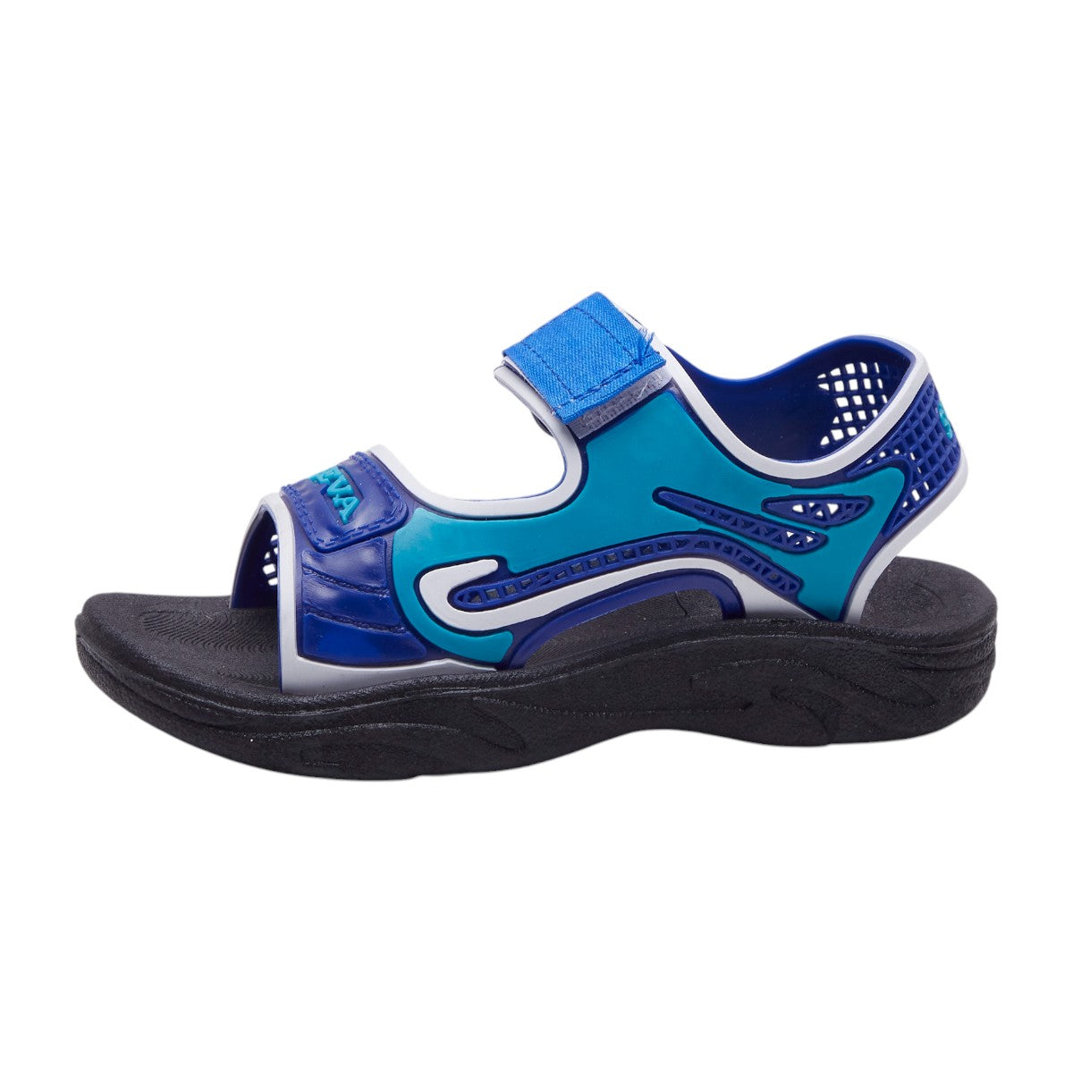 Sandalias deportivas de plástico para niños con soporte en tobillo, correa de ajuste, material confort Azul dv2925