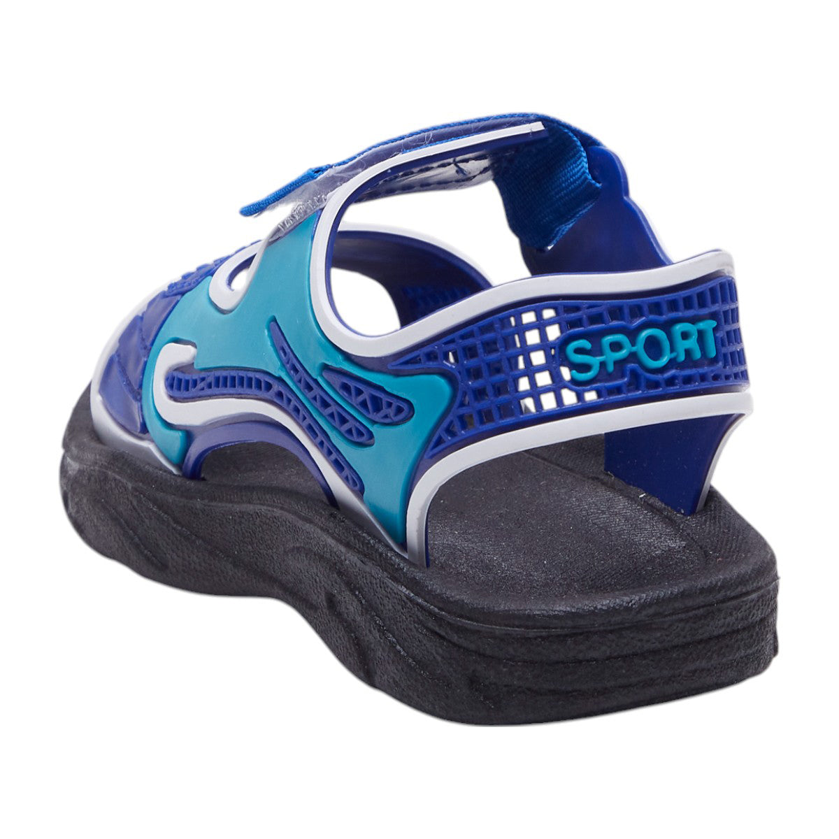 Sandalias deportivas de plástico para niños con soporte en tobillo, correa de ajuste, material confort Azul dv2925