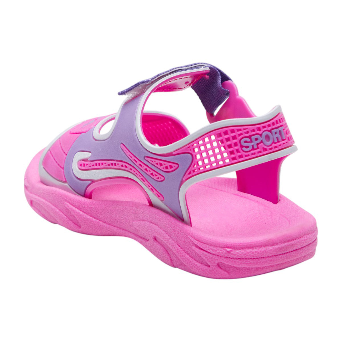 Sandalias deportivas de plástico para niños con soporte en tobillo, correa de ajuste, material confort Rosa dv2925