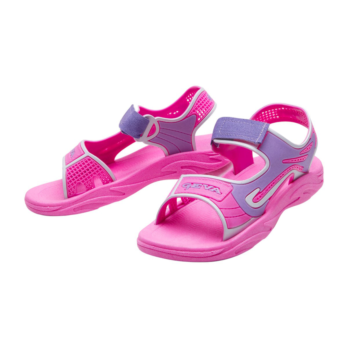 Sandalias deportivas de plástico para niños con soporte en tobillo, correa de ajuste, material confort Rosa dv2925