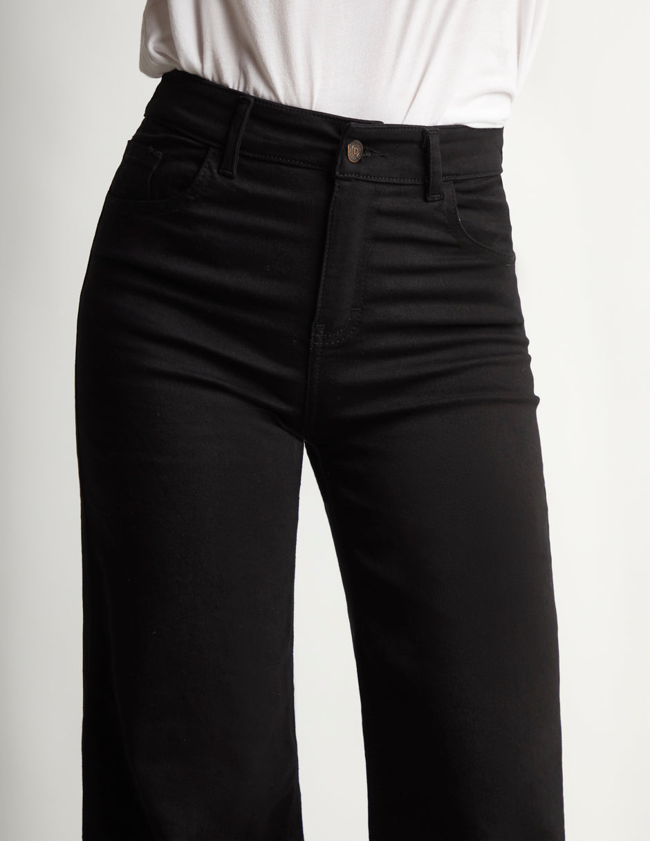 Pantalón Jeans Wide Leg: Tiro Alto, Stretch Devendi Dama