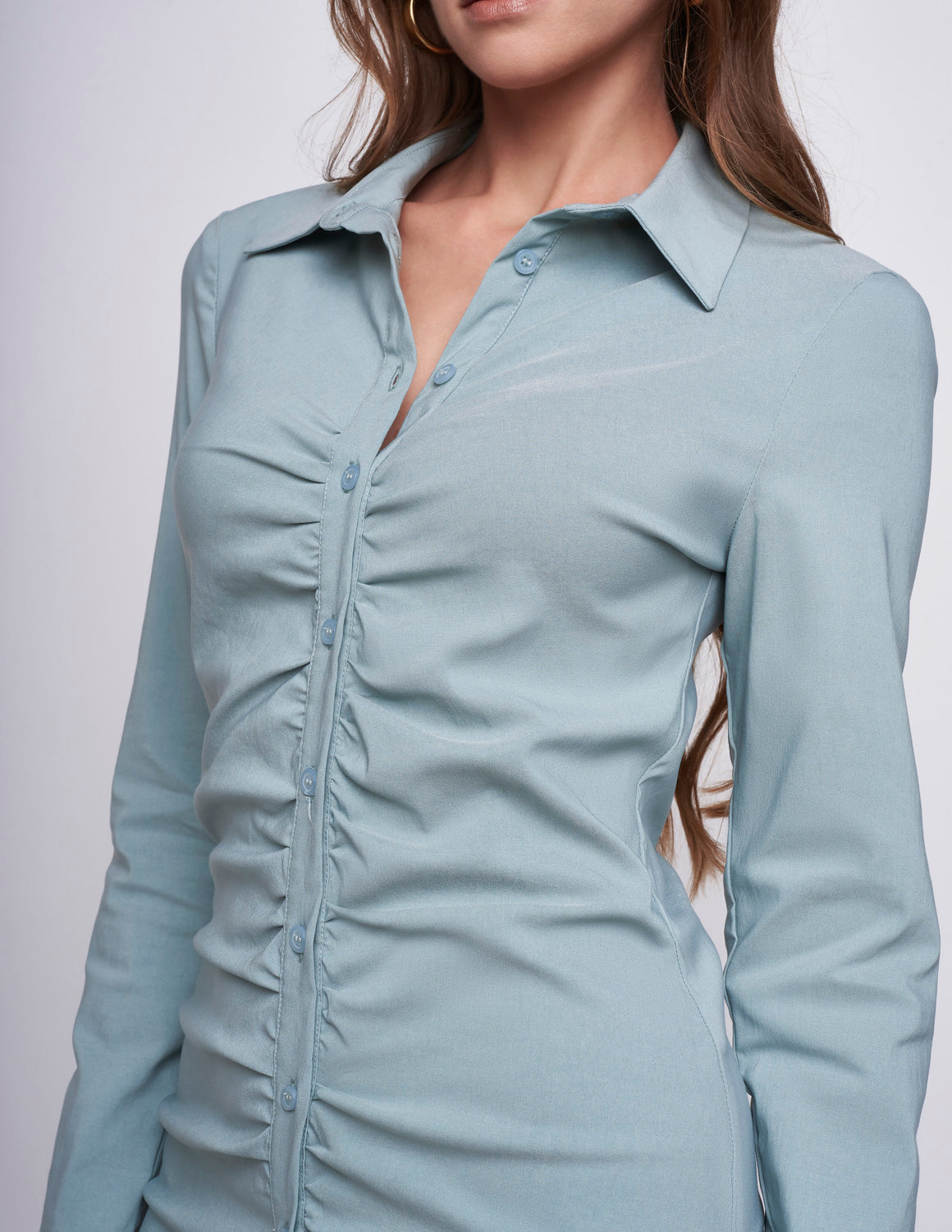 Vestido con Botones Frontales Menta