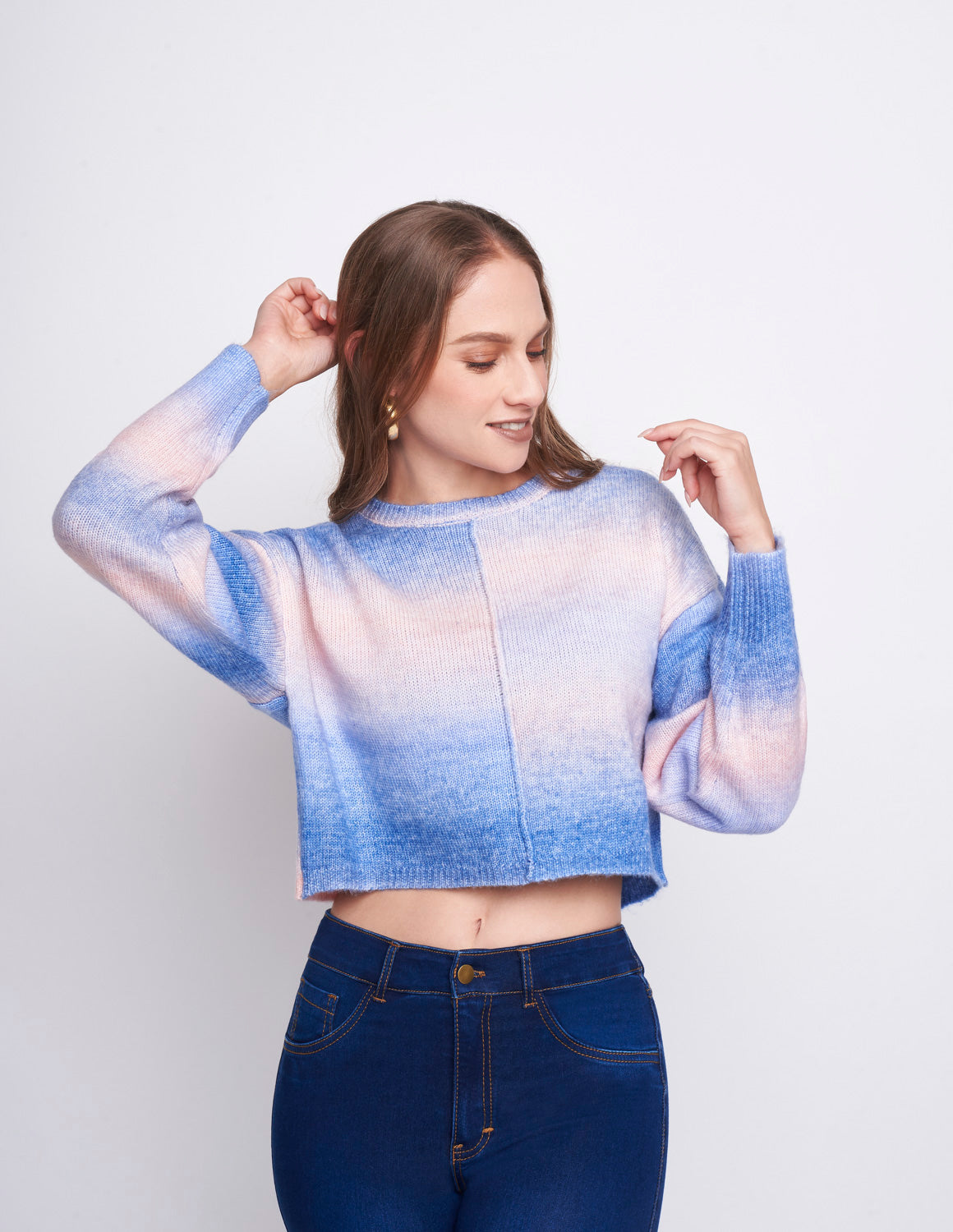 Sueter Azul con Rosa Tejido