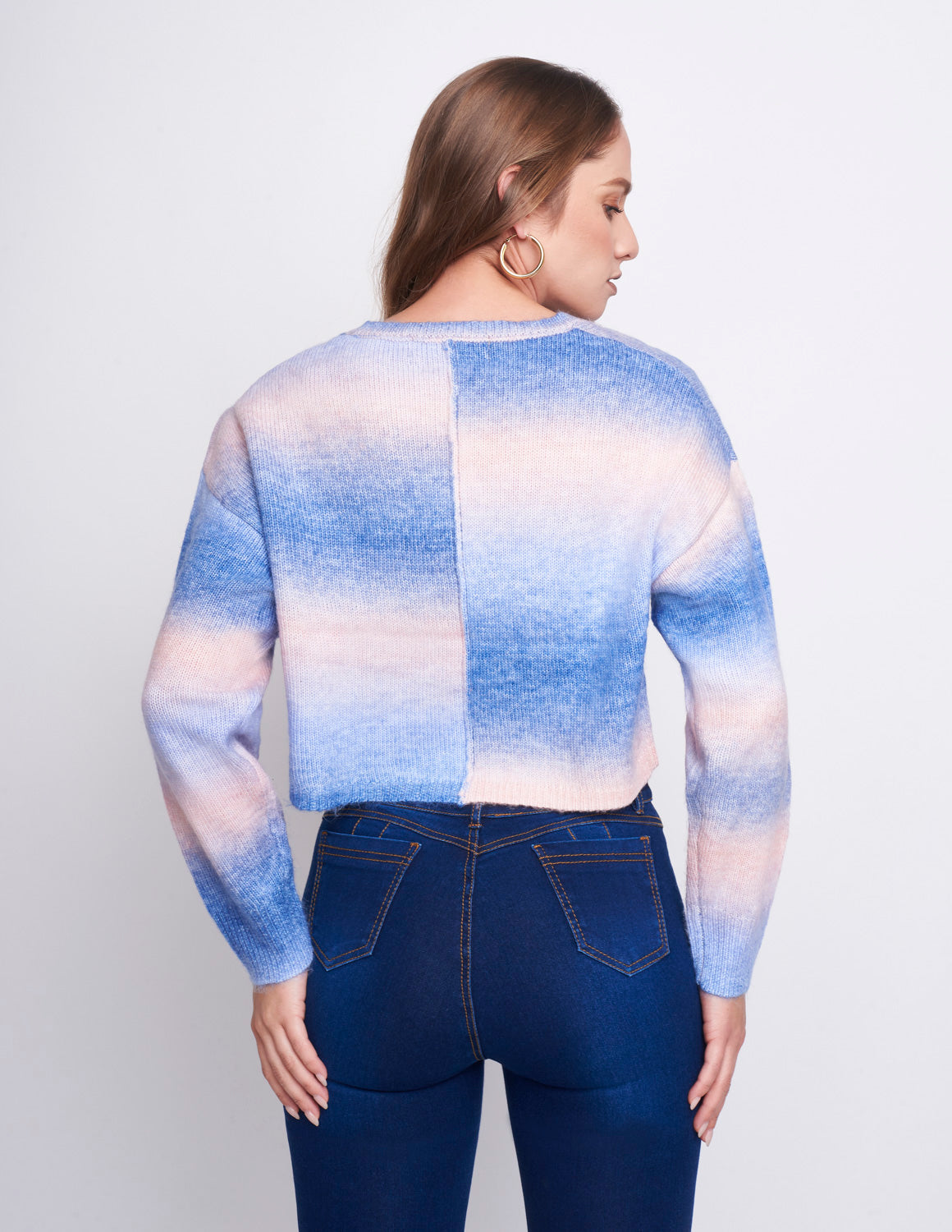 Sueter Azul con Rosa Tejido