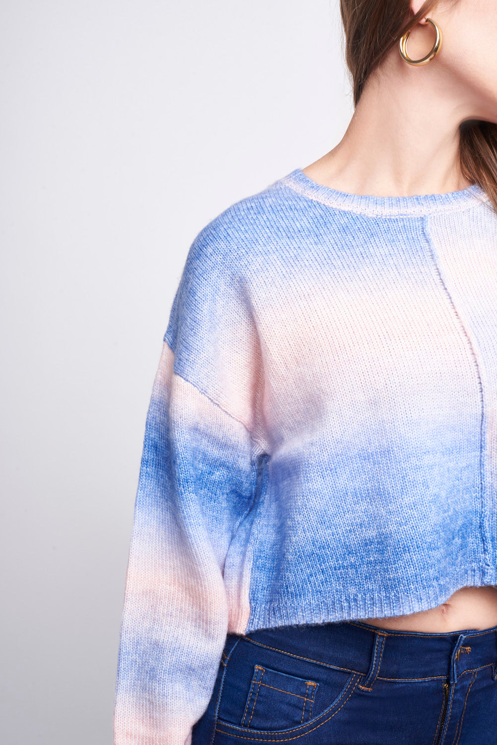 Sueter Azul con Rosa Tejido