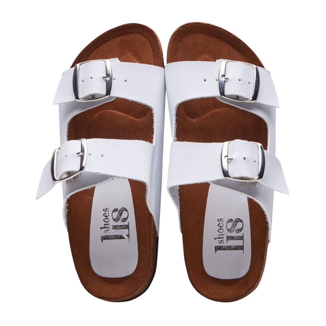 Sandalias Casuales Con Doble Broche Para Mujer Blanco dv2925