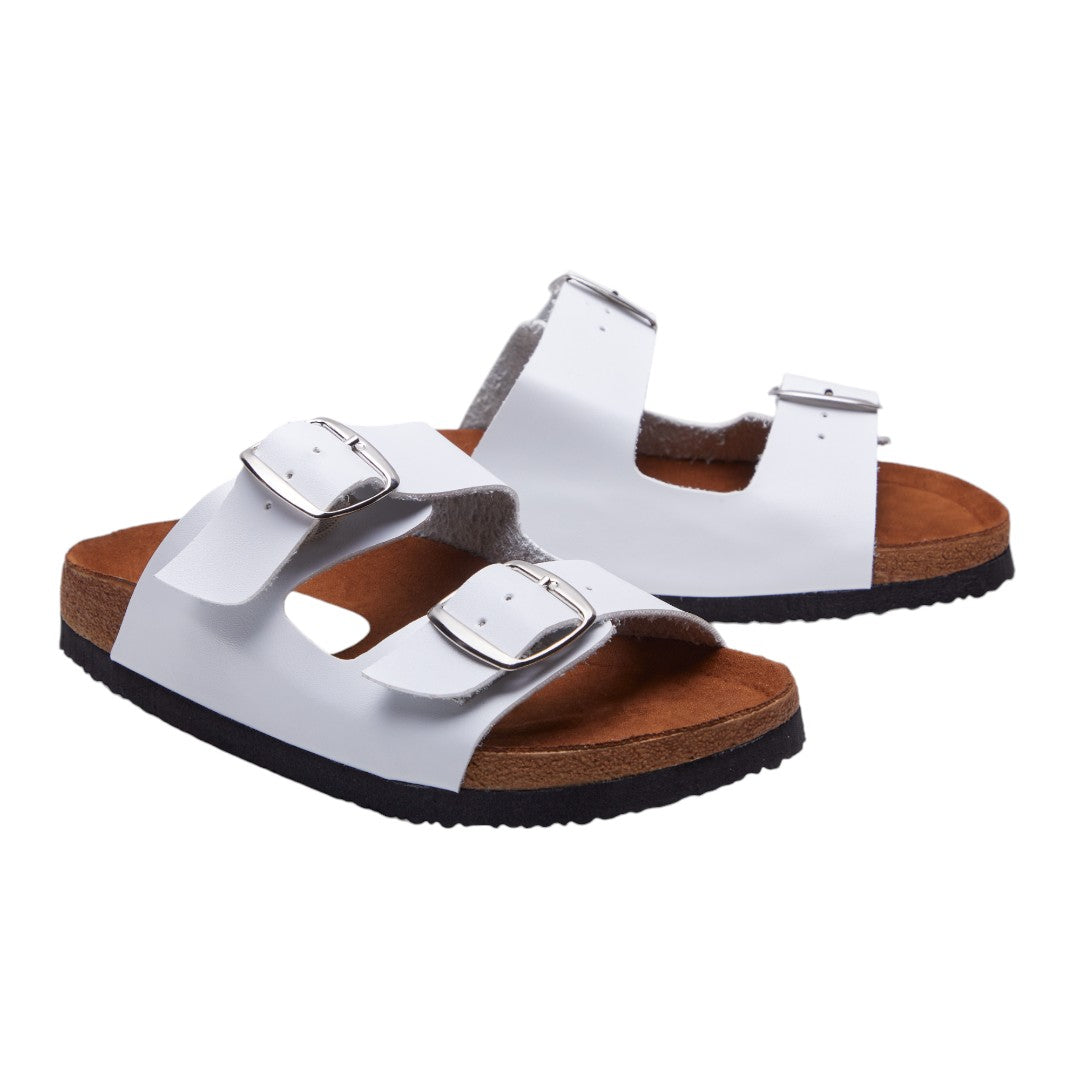 Sandalias Casuales Con Doble Broche Para Mujer Blanco dv2925