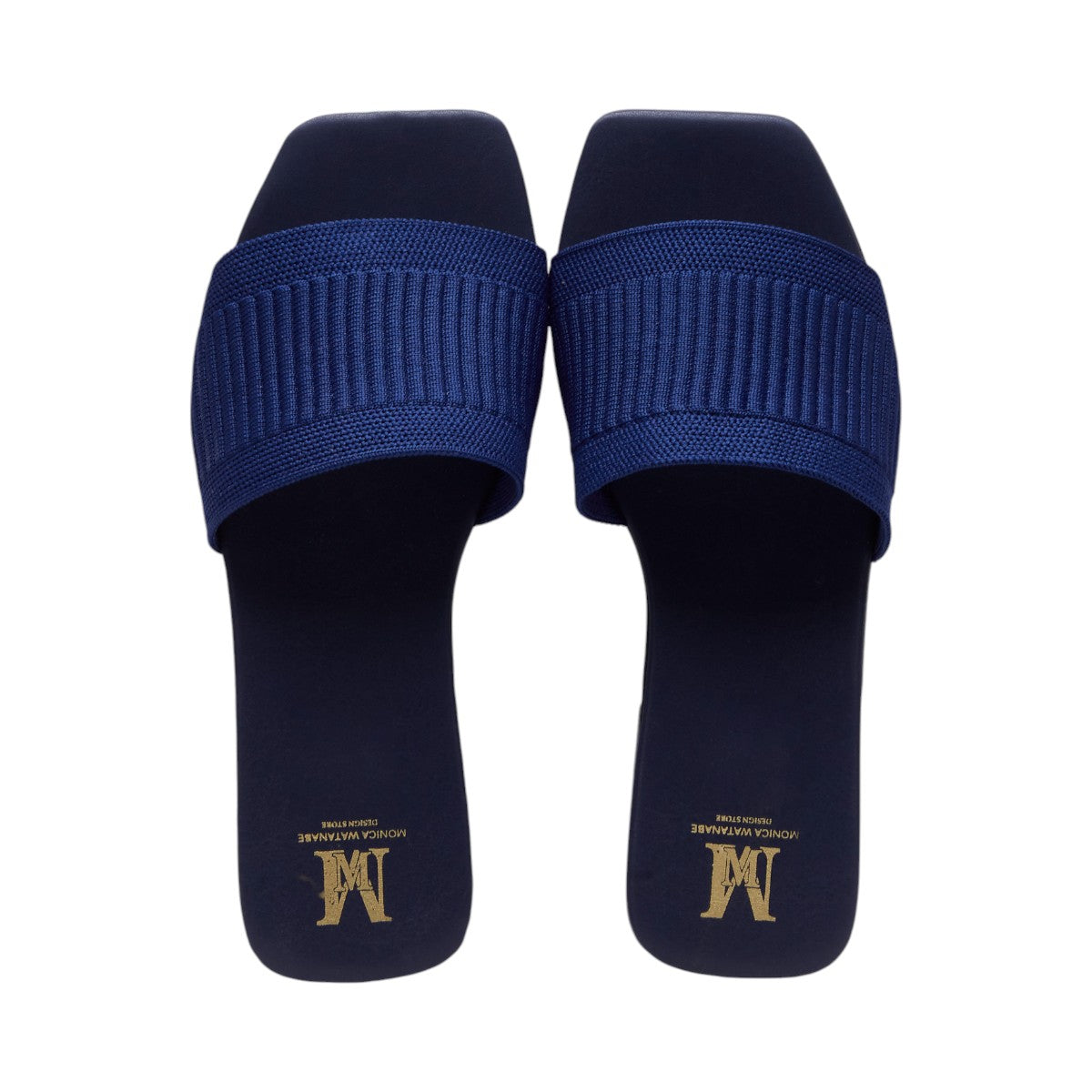 Sandalia Plana Mujer con Material Tejido en Color Azul dv2925