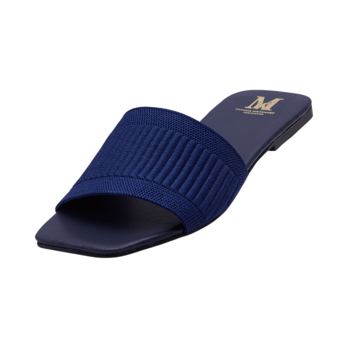 Sandalia Plana Mujer con Material Tejido en Color Azul dv2925