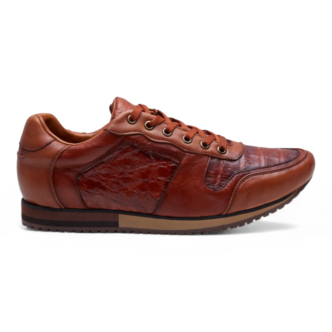 Tenis Hombre Café Piel Cocodrilo dv2925
