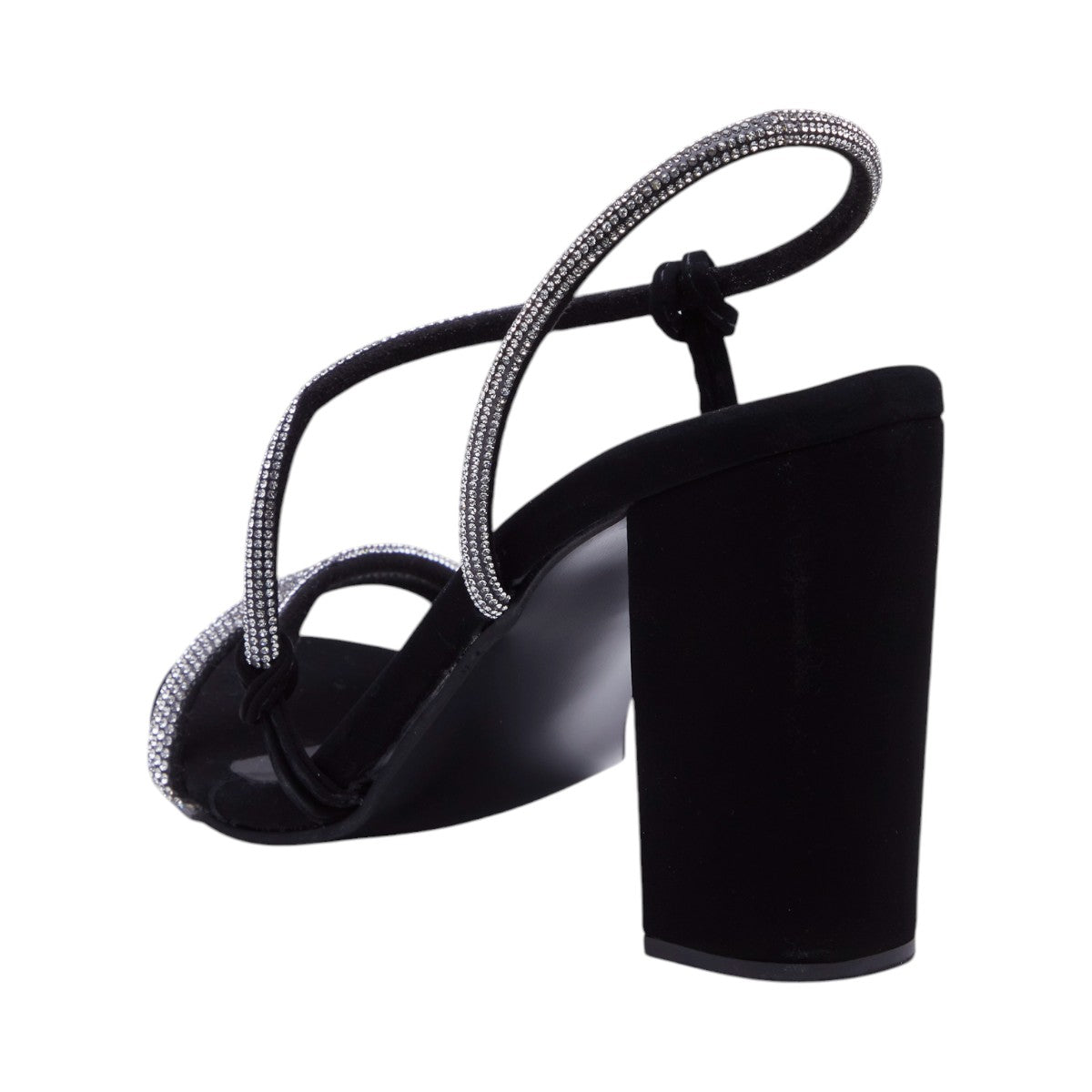 Tacones Metálicos con Brillantes Altura 8cms Formales color Negro dv2925