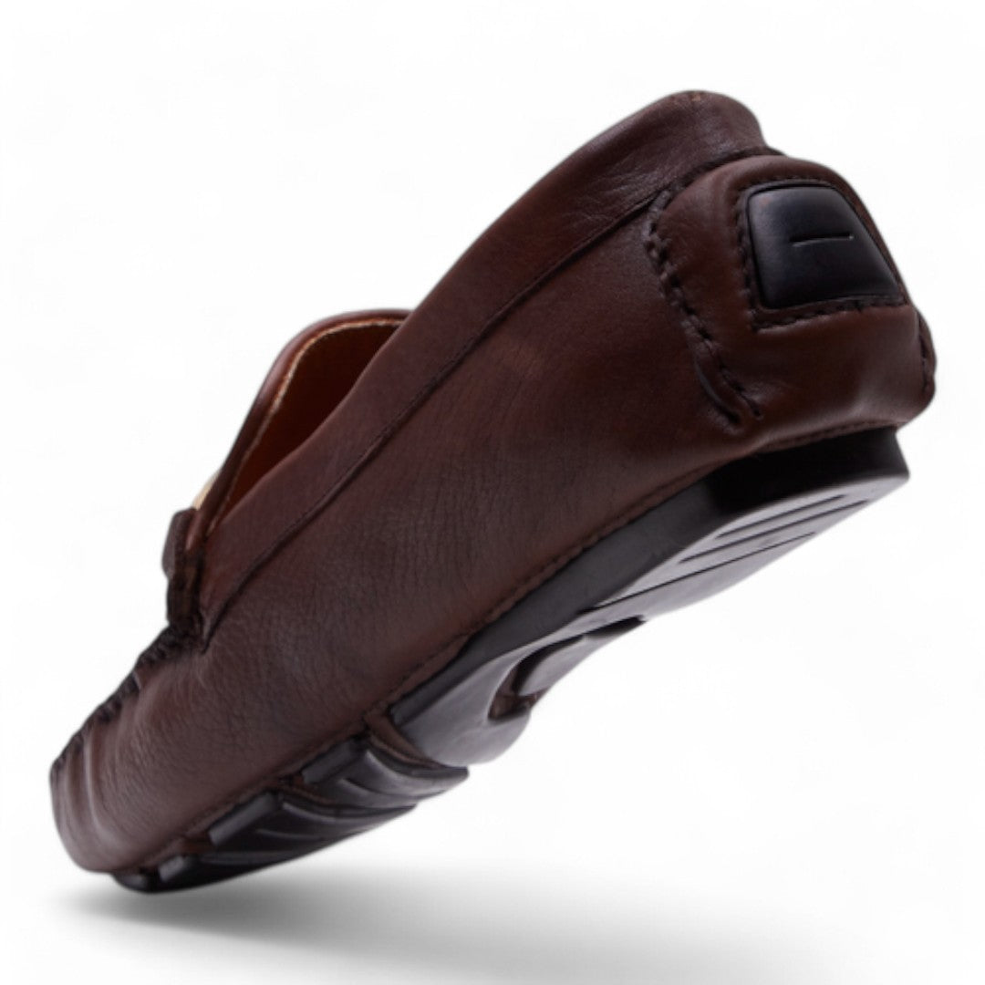 Mocasin Hombre Café en Piel Exótica Cocodrilo dv2925