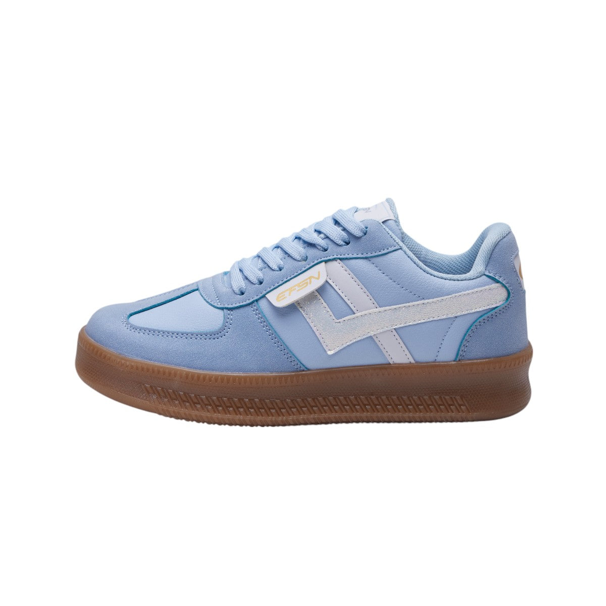 Tenis Dama con Cortes Asimétricos en Mezclia de Piel y Terciopelo Color Azul dv2925