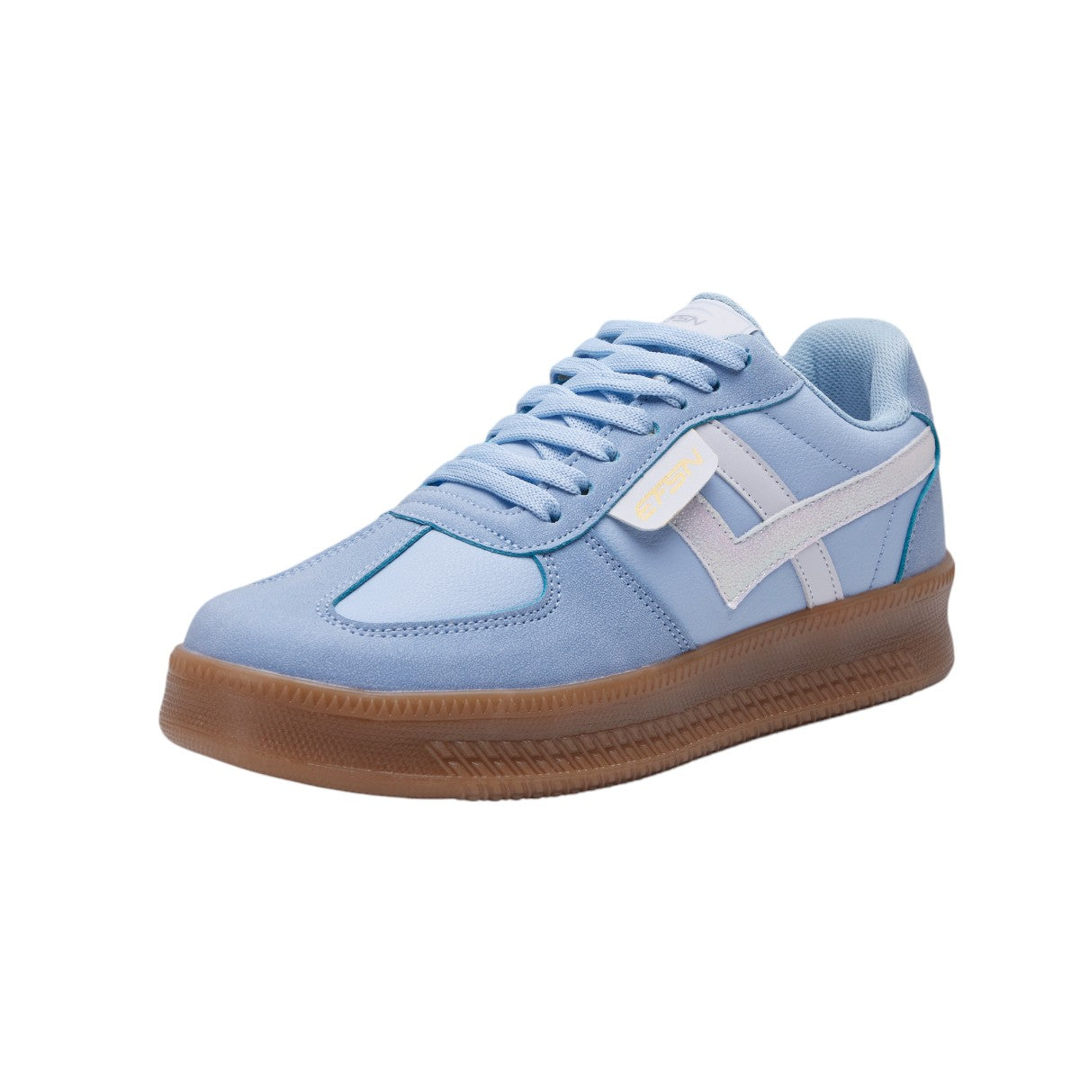 Tenis Dama con Cortes Asimétricos en Mezclia de Piel y Terciopelo Color Azul dv2925