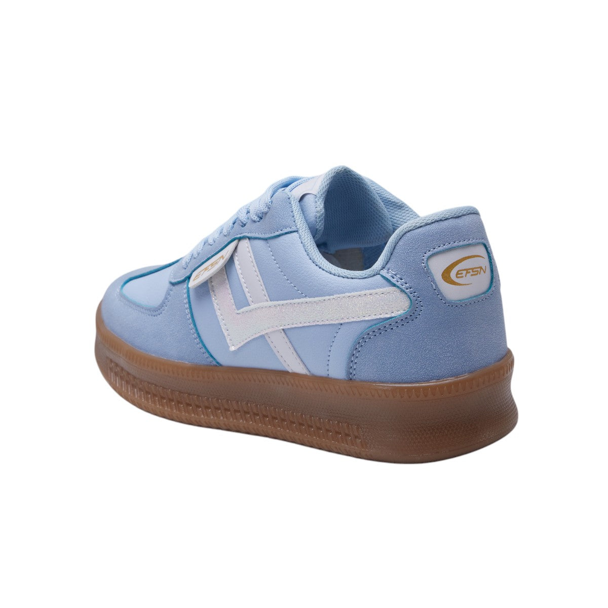 Tenis Dama con Cortes Asimétricos en Mezclia de Piel y Terciopelo Color Azul dv2925