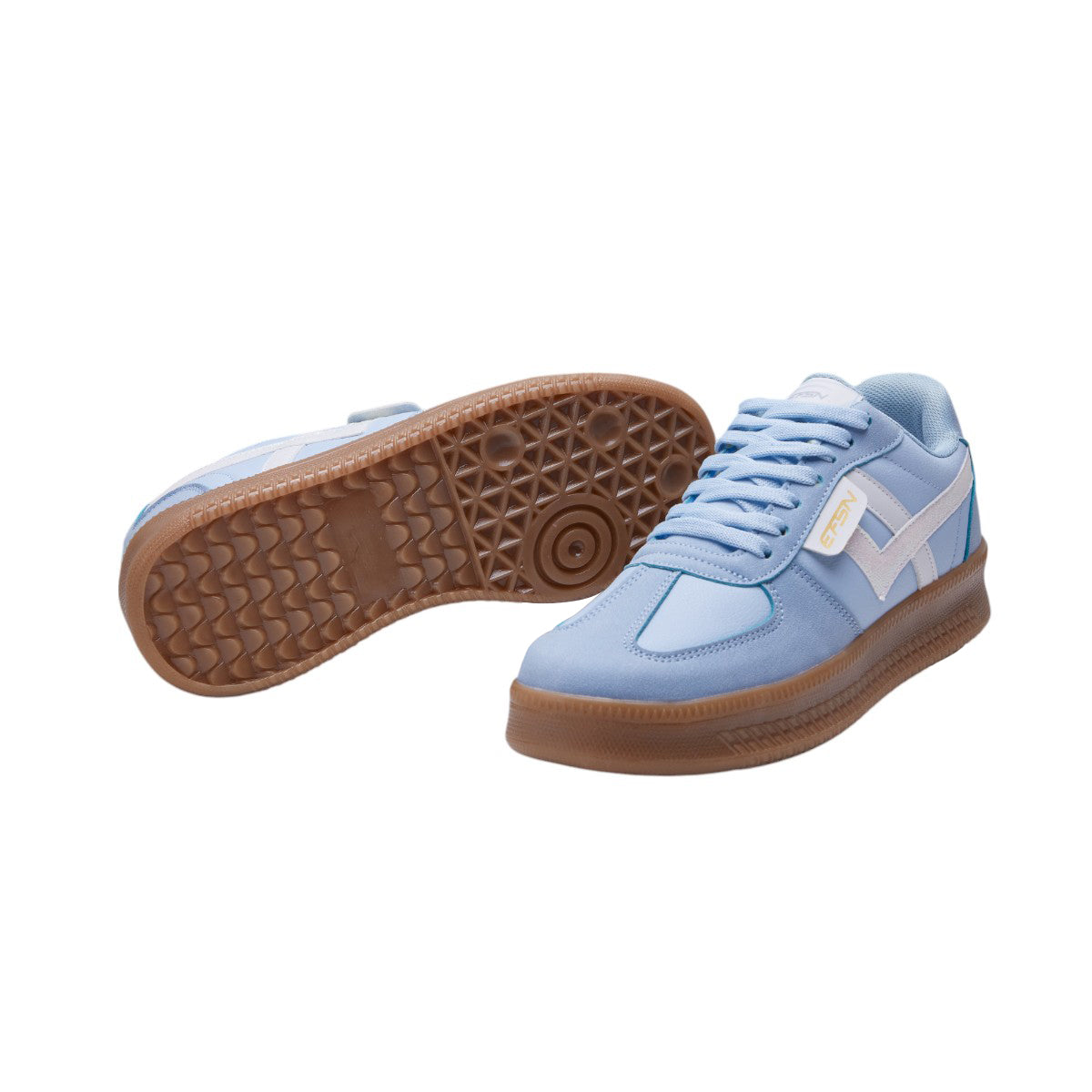 Tenis Dama con Cortes Asimétricos en Mezclia de Piel y Terciopelo Color Azul dv2925