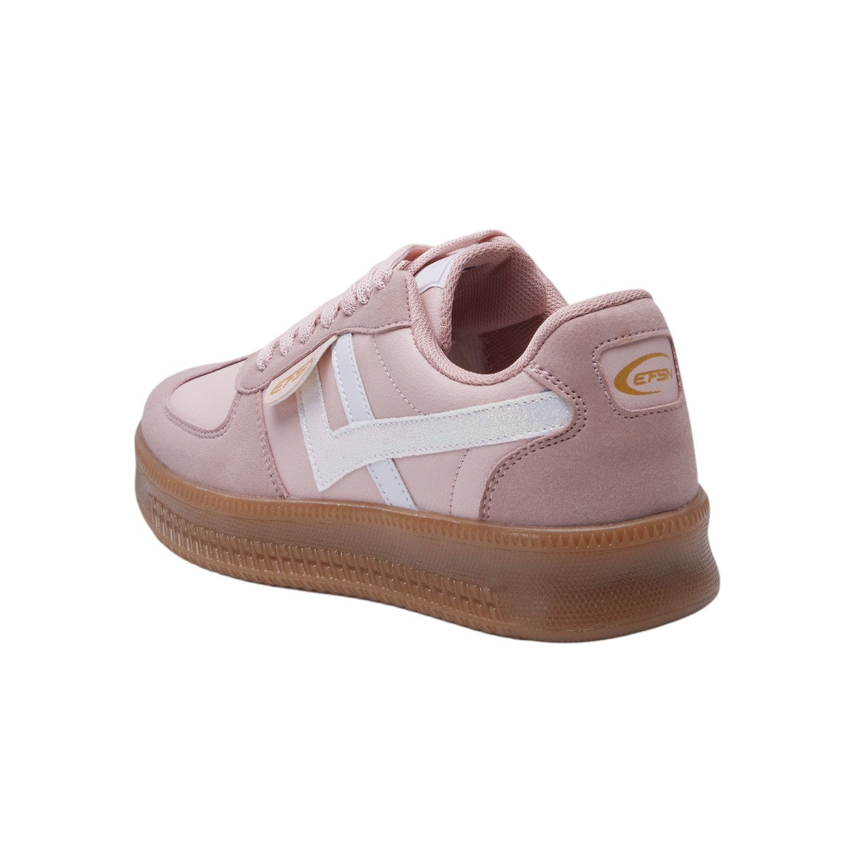 Tenis Dama con Cortes Asimétricos en Mezclia de Piel y Terciopelo Color Rosa dv2925