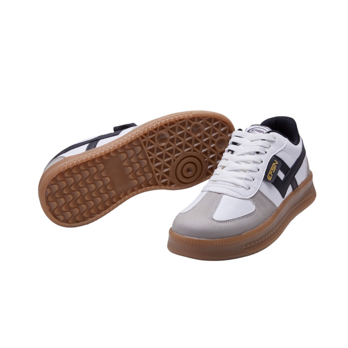 Tenis Mujer Casuales Cortes Asimétricos en Mezcla de Piel y Terciopelo Color Blanco dv2925