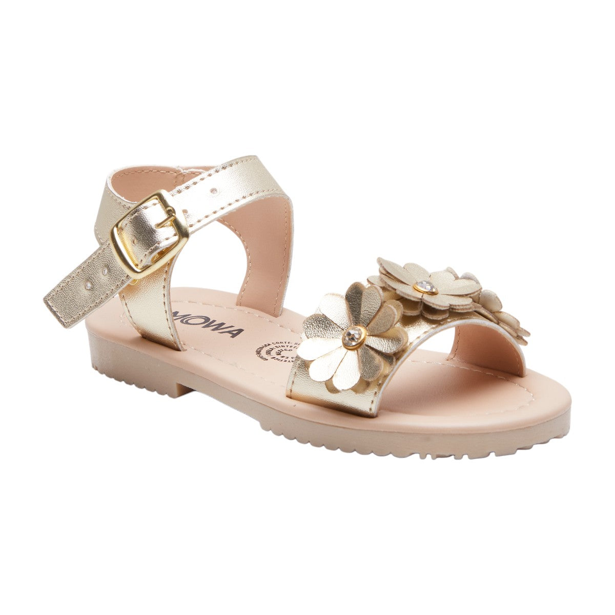 Sandalias Planas Metálicas color Dorado para Niñas con Mariposas decorativas 3D dv2925