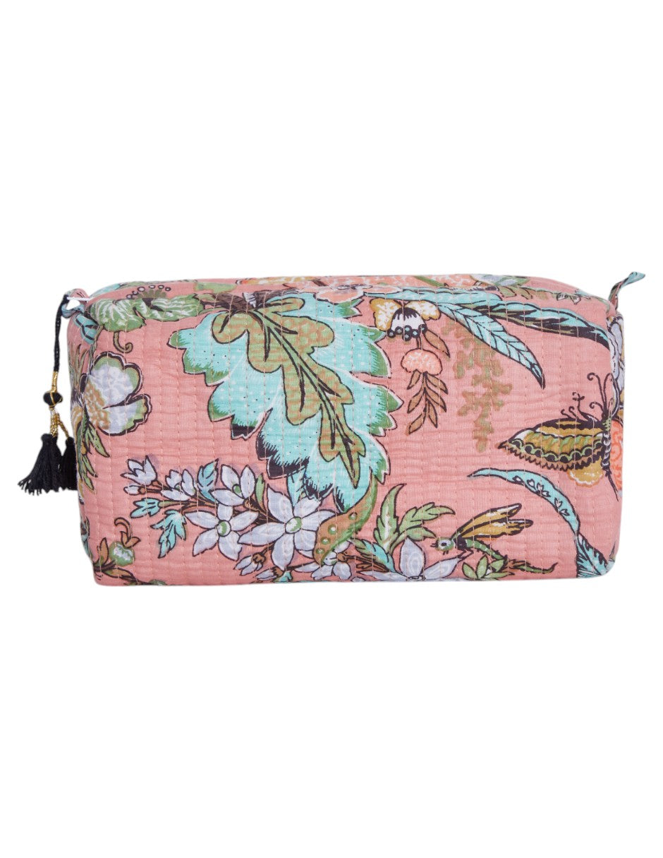 Kit de Neceseres en Algodón Estampado Salmón dv2925