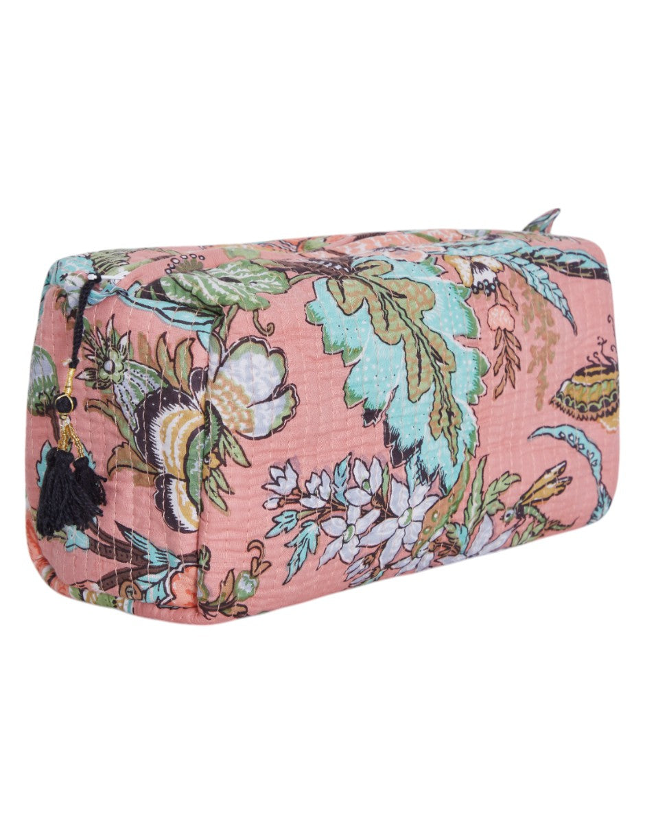 Kit de Neceseres en Algodón Estampado Salmón dv2925