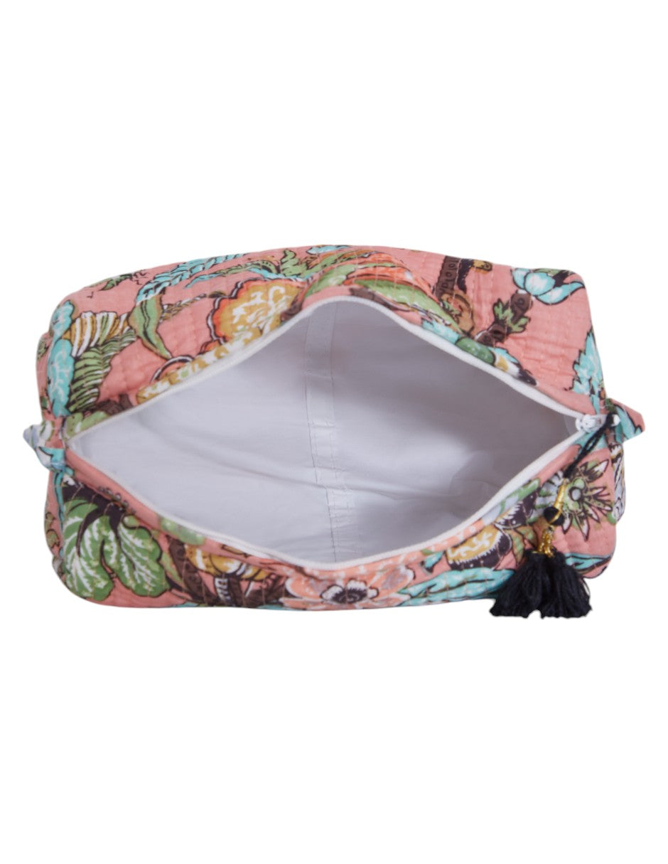 Kit de Neceseres en Algodón Estampado Salmón dv2925