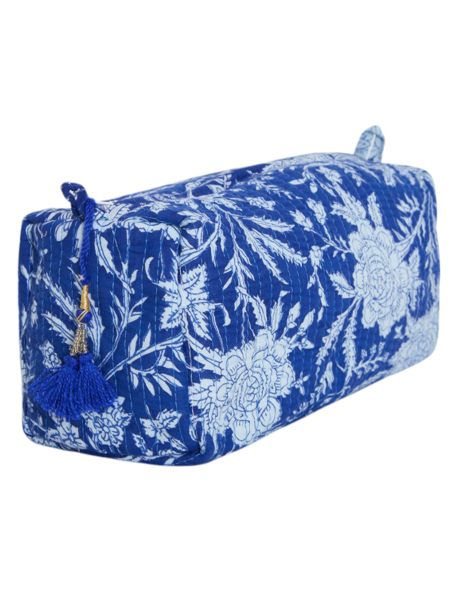 Kit de Neceseres en Algodón Estampado Azul Monocromático dv2925