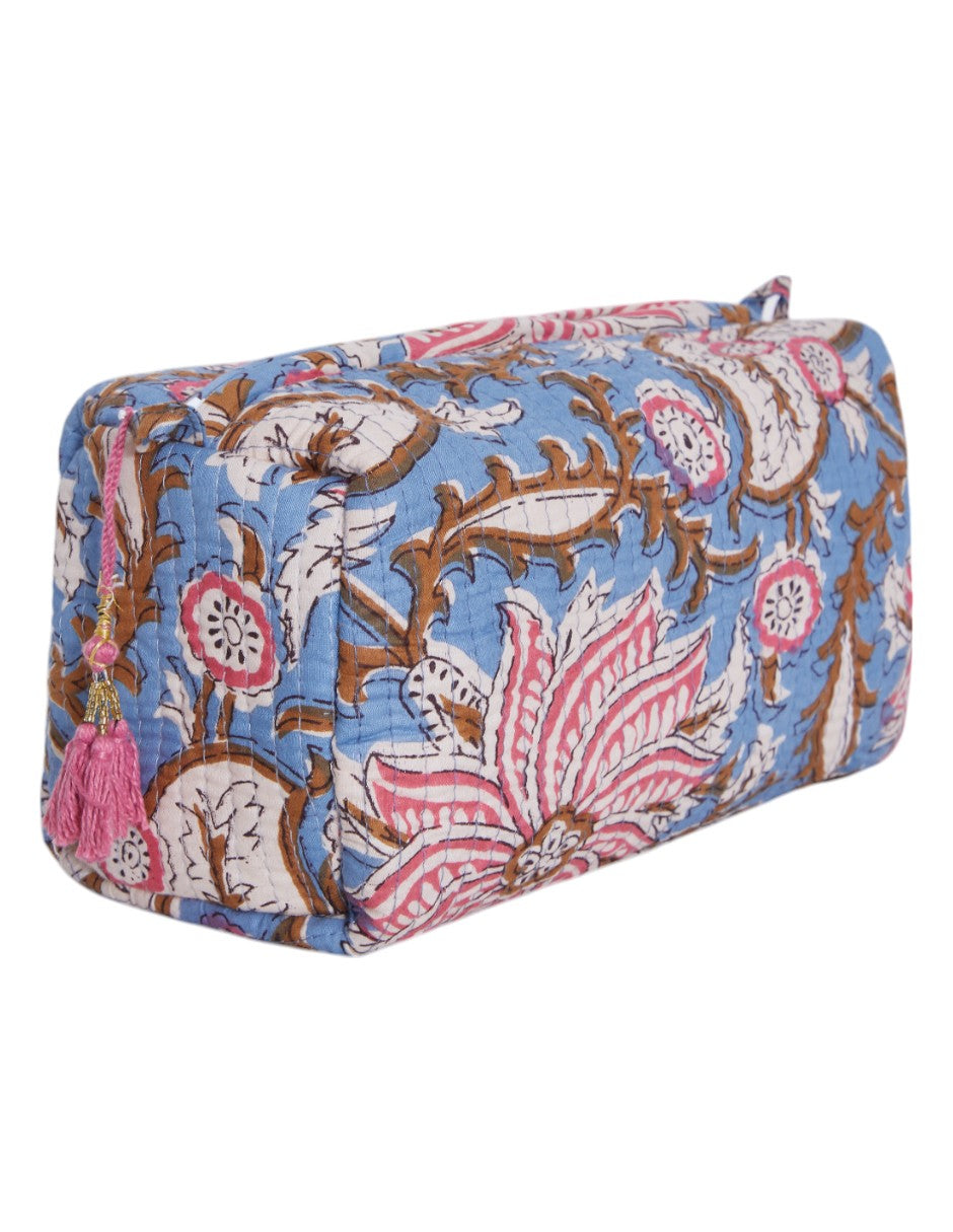 Set de Neceser/ Cosmetiquera en tela 100% algodón estampada multicolor dv2925