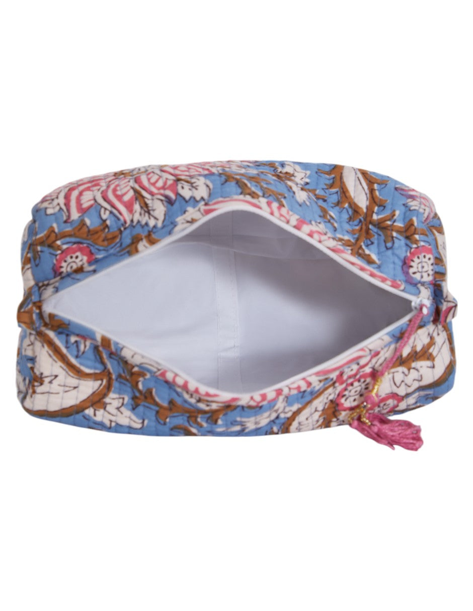 Set de Neceser/ Cosmetiquera en tela 100% algodón estampada multicolor dv2925