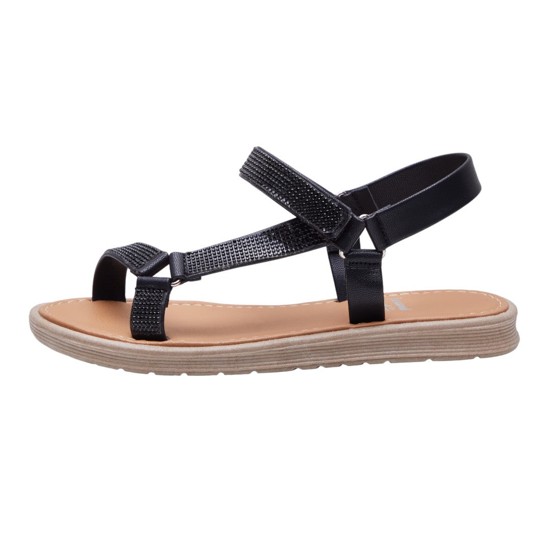 Sandalia Mujer Negro Brillos dv2925