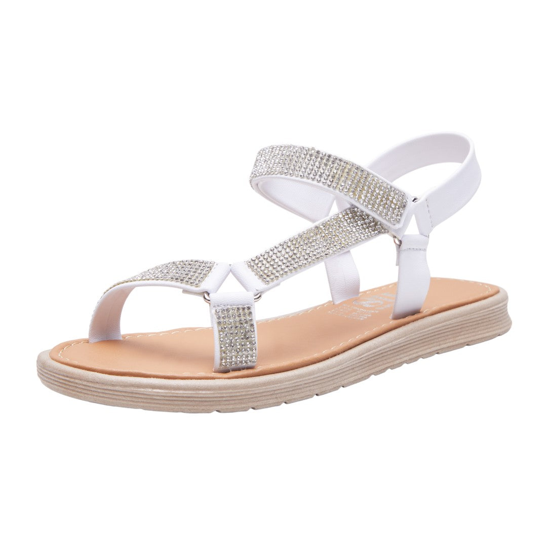 Sandalia Mujer Blanco Brillos dv2925